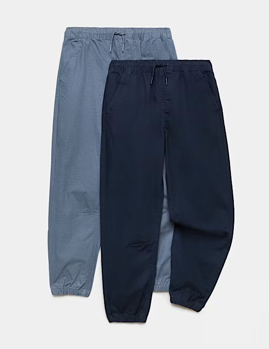 2 Pack Pure Cotton Ripstop Joggers